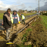 préparation des bords du nouveau chemin