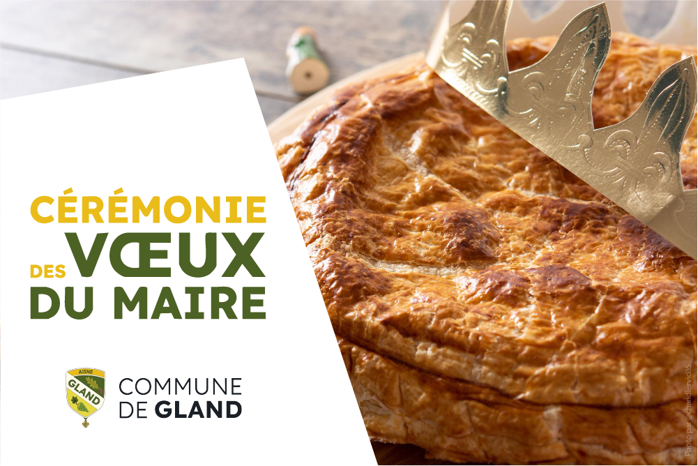 Affiche pour les Vœux du maire 2026 montrant le logo de la commune et une galette des rois